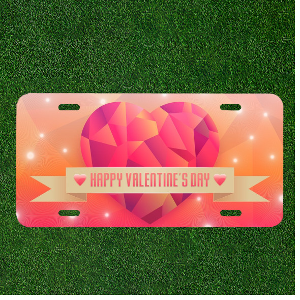 Custom Personalized License Plate With Creative Design Art Valentines Day