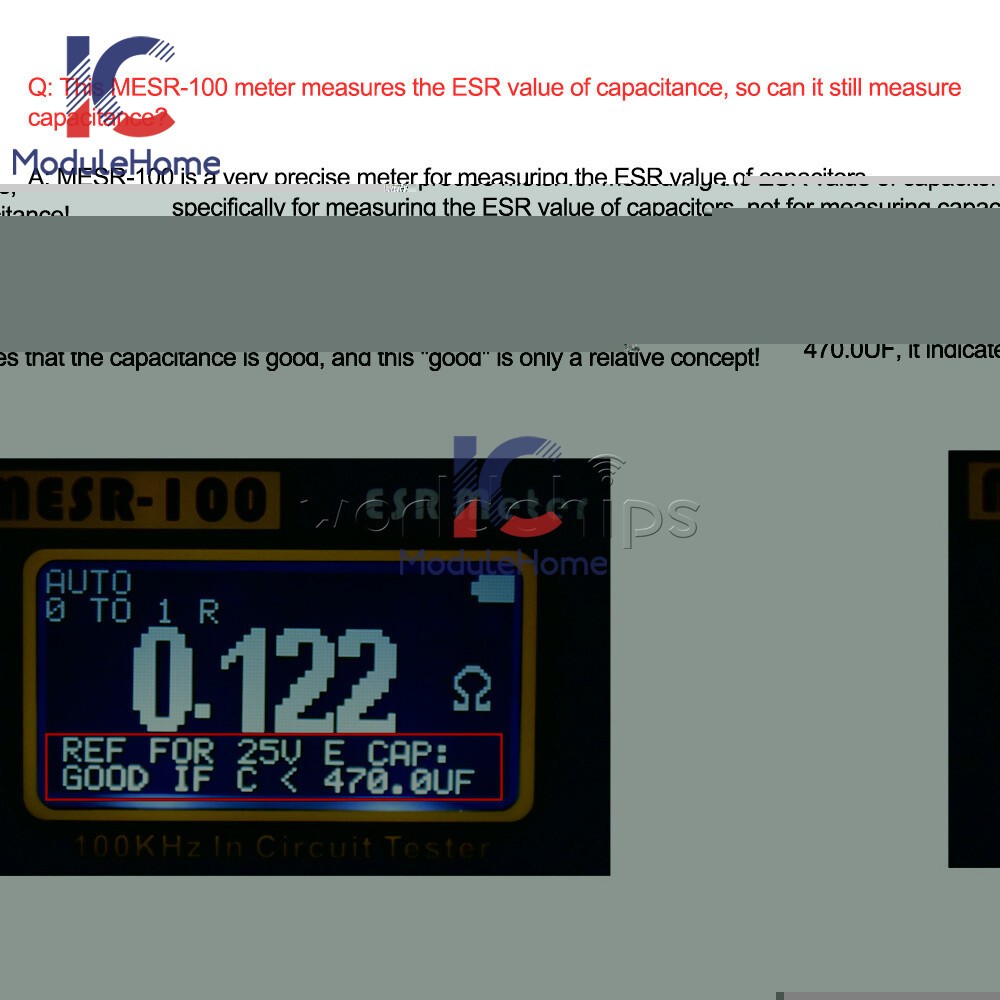 MESR-100 ESR Capacitance Ohm Meter Capacitance Internal Resistance Circuit Meter