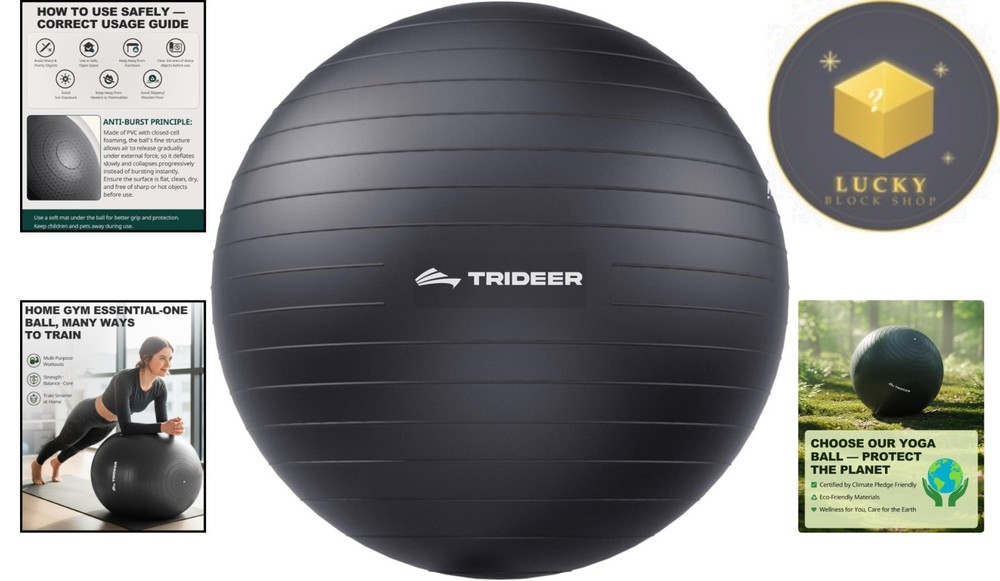 Stability Ball - Perfect for Yoga, Pilates, & Core Training, with Pump