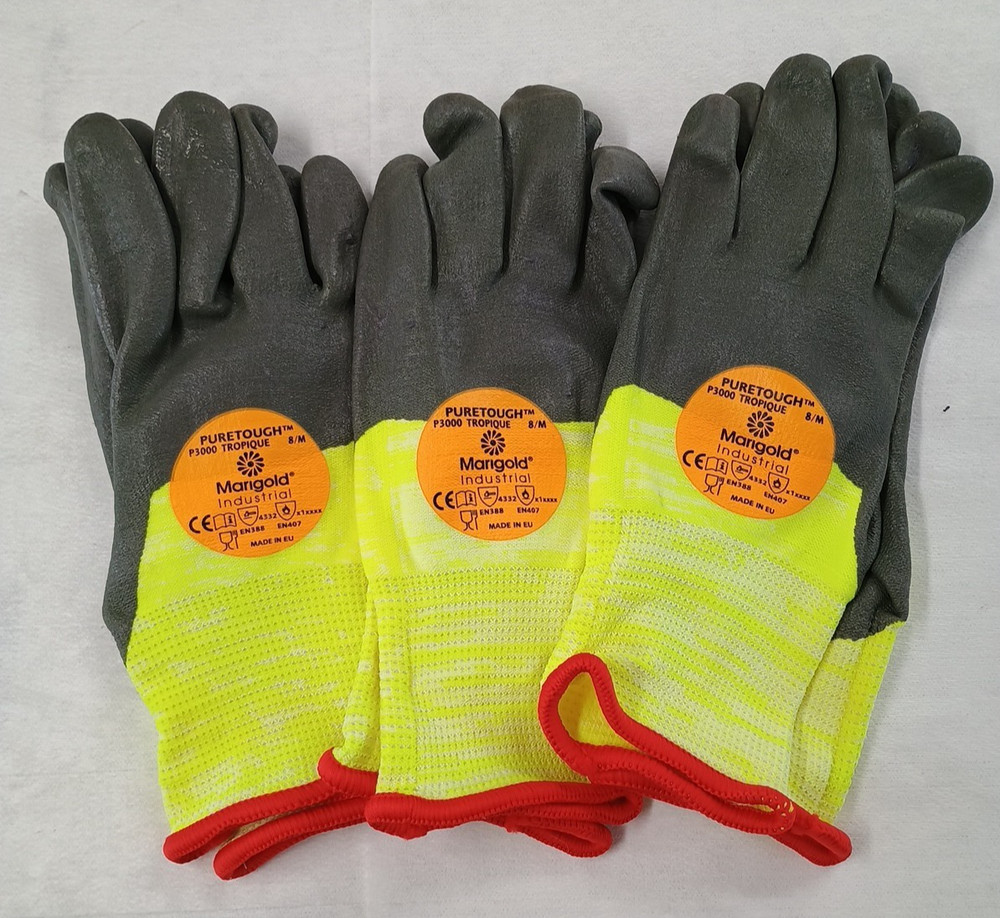 Marigold Pure tough P3000 work Protective Gloves Size 8 Medium  3 prs