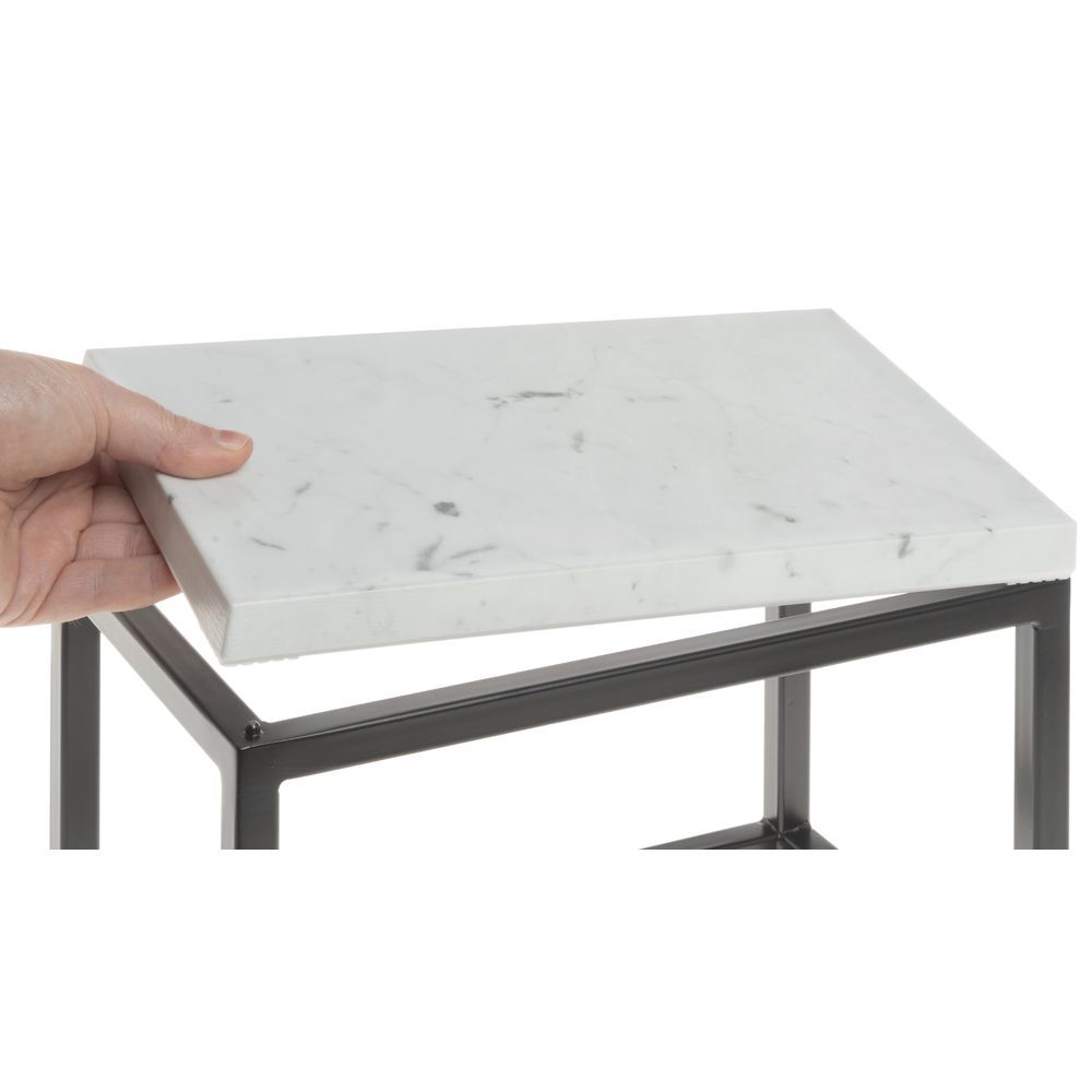 HUBERT® Black Display Riser with Marble Top - 7"H