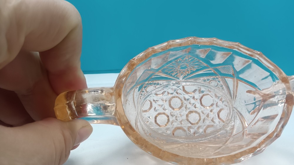 Pink Depression Glass Sugar (Hobstar & Button)