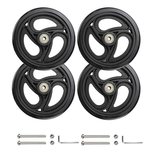 4 Pcs 6" Replacement Wheels for Rollator Walker & Wheelchairs - Black Rollator P