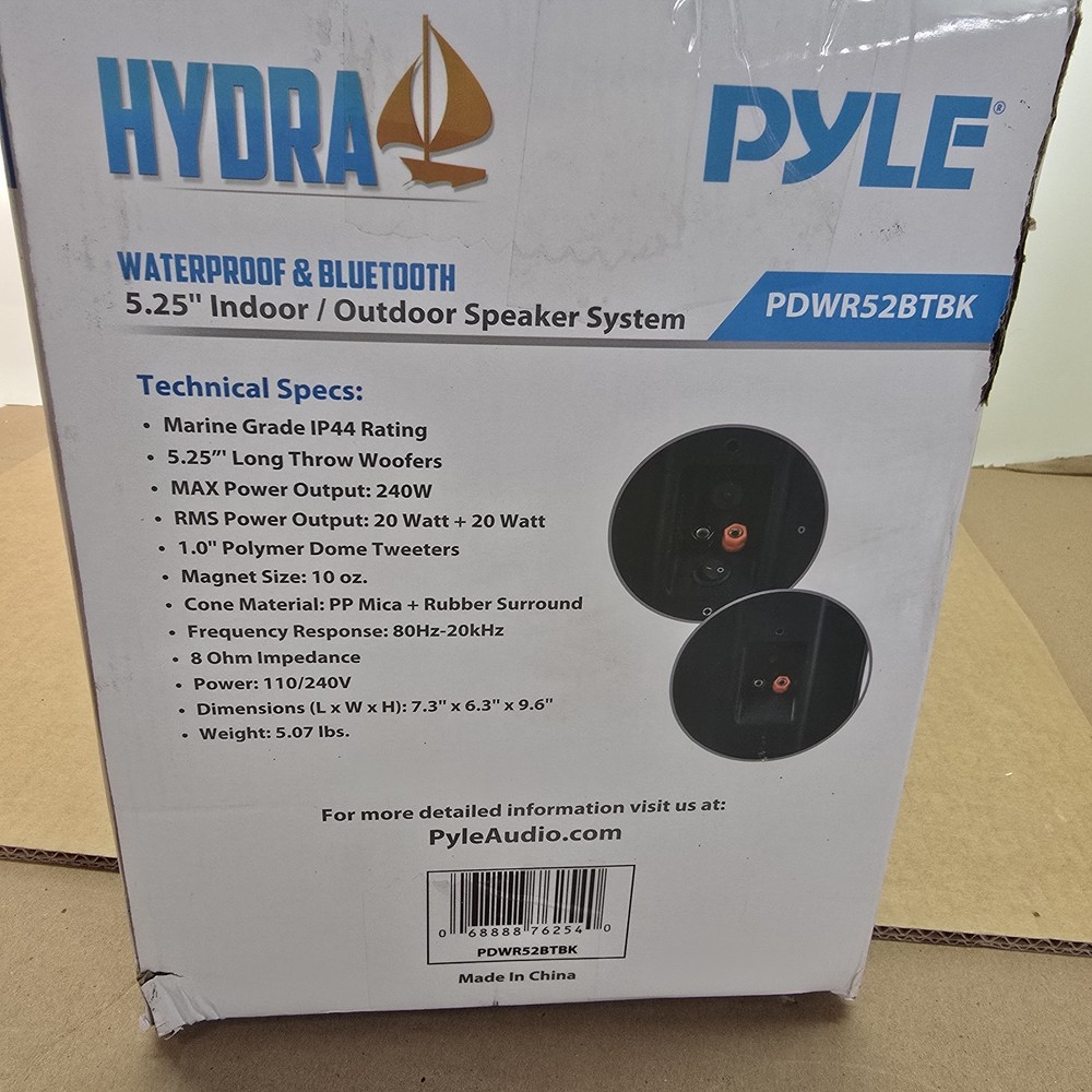 Pyle Waterproof Wall Mount Speaker System - 5.25 Inch Active + Passive Pair