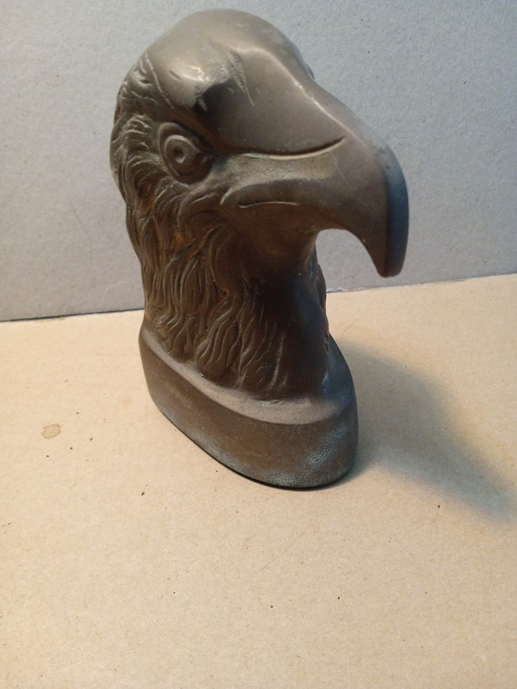 Vintage Brass Eagle Heads Bookends 5 1/2" solid