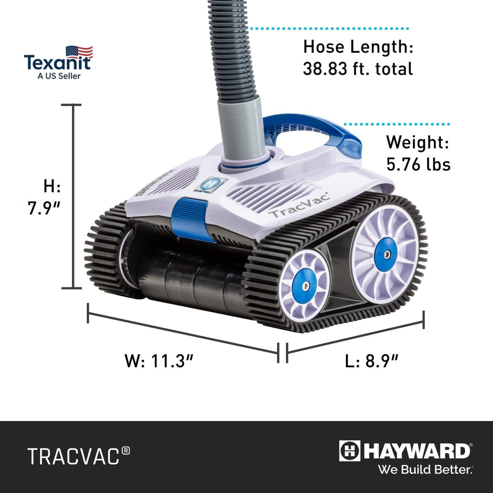 Tracvac Lightweight Automatic Suction Vacuum Cleaner for Inground Pools with Hos