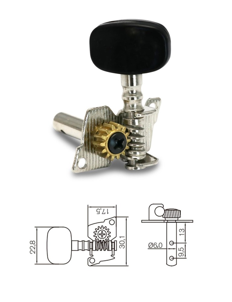 Classical Guitar Tuning Pegs 3L 3R Chrome Machine Heads String Tuners