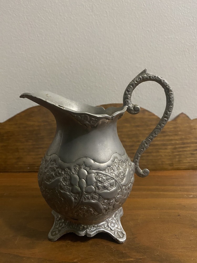 Antique German silver creamer 5.5" Tall