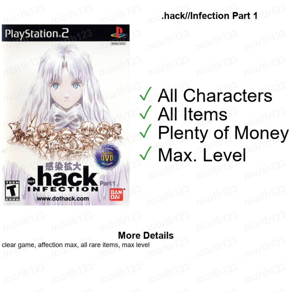Dot hack .hack . hack 8 SAVE Pack PS2 Memory Card Unlocked 100% Completed Saves
