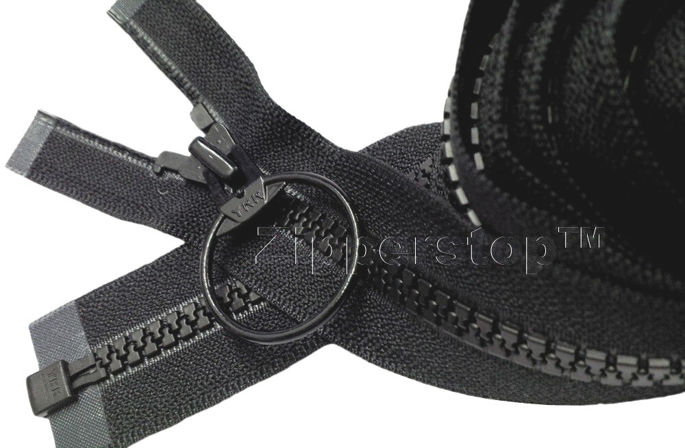 YKK #5 Molded Plastic VISLON Jacket Zipper U-Type Ring Pull Separating 4" - 60"