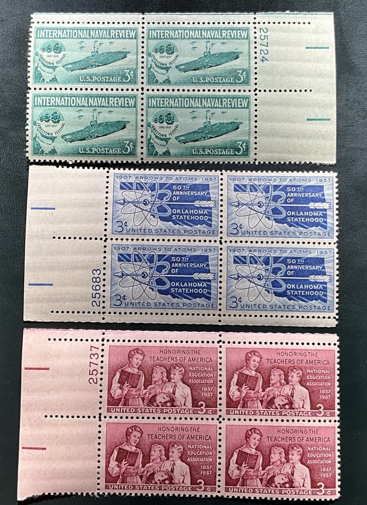 Plate Block U.S. 1091, 1092, 1093