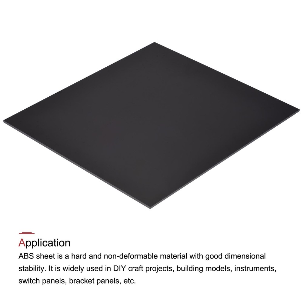Black ABS plastic sheet 12x12x0.12 inches, panel