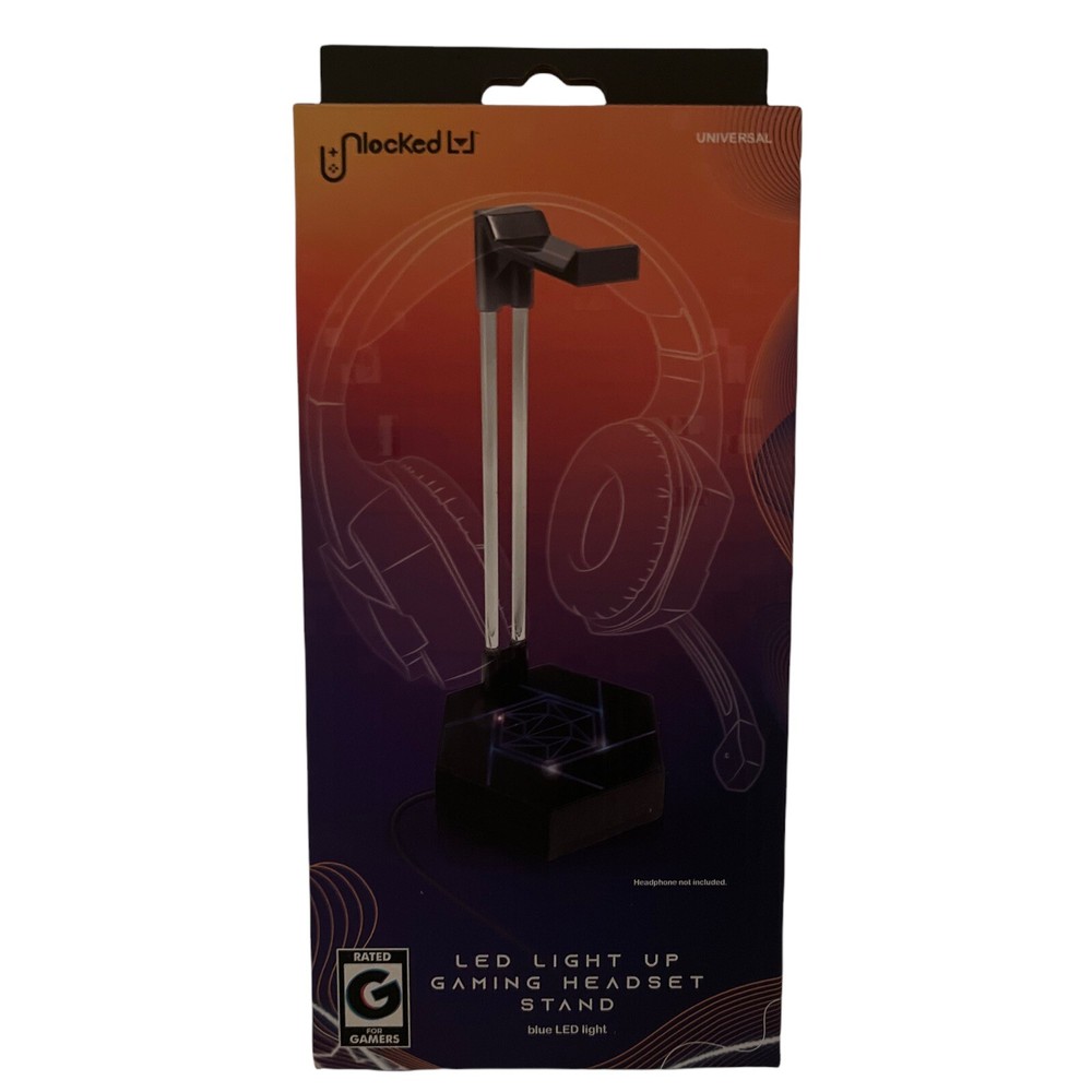 LED Light Up Gaming Headset Stand Blue Light USB Connector