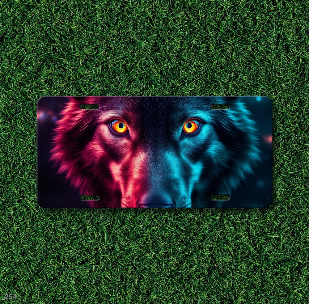 Bold Wolf License Plate Personalized Front Plate Unique Gift