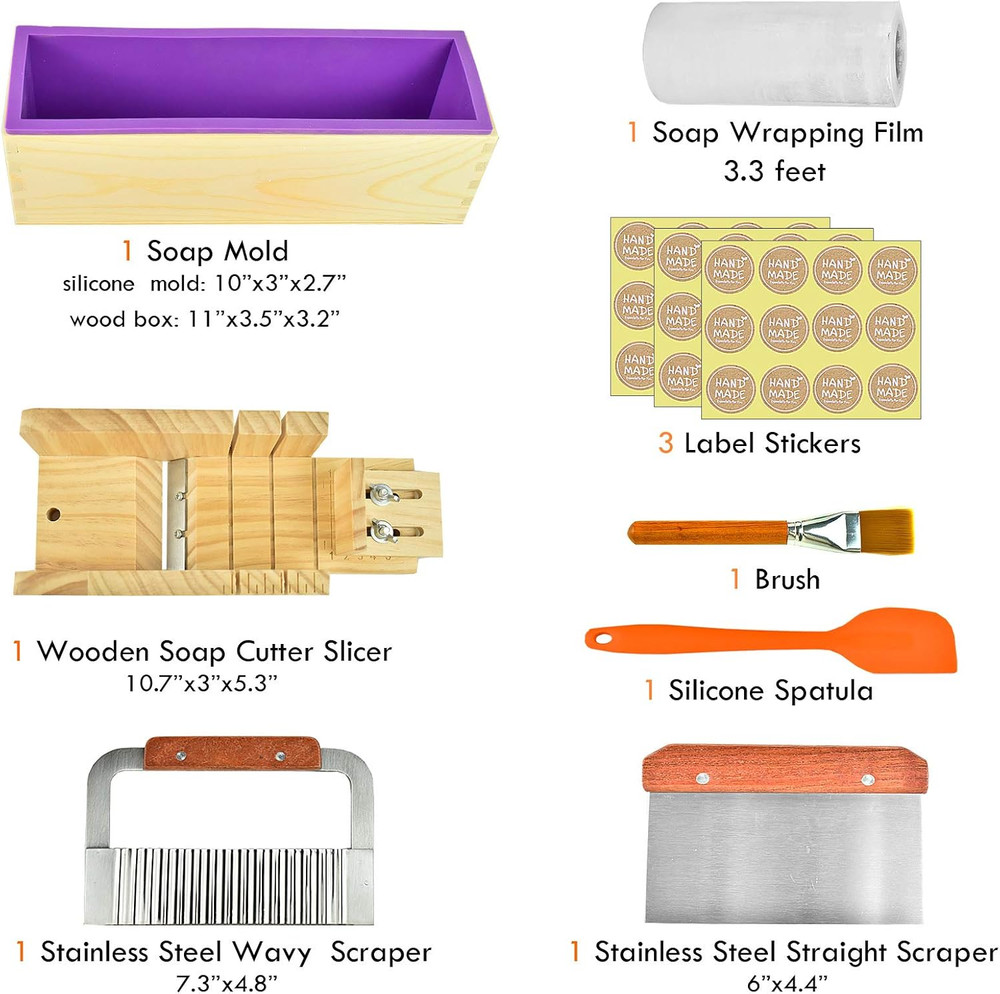 Loaf Soap Making Cutting Mold Kit Multi-Function Adjustable Wood Soap Mold Set -