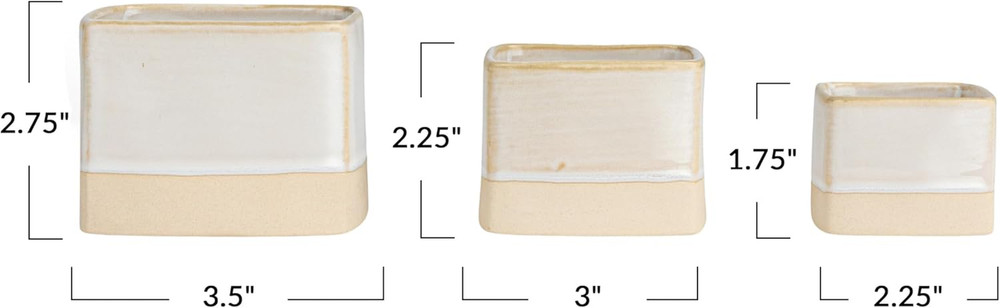 Ceramic Nesting Containers, Cream, Set of 3