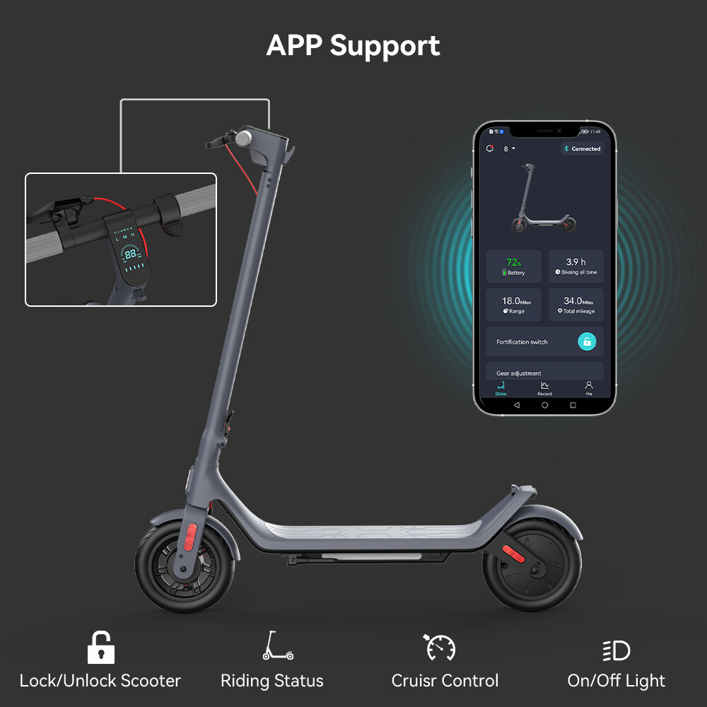 Electric Scooter Adults,31 Miles Range Foldable E-Scooter, App & Cruise Control
