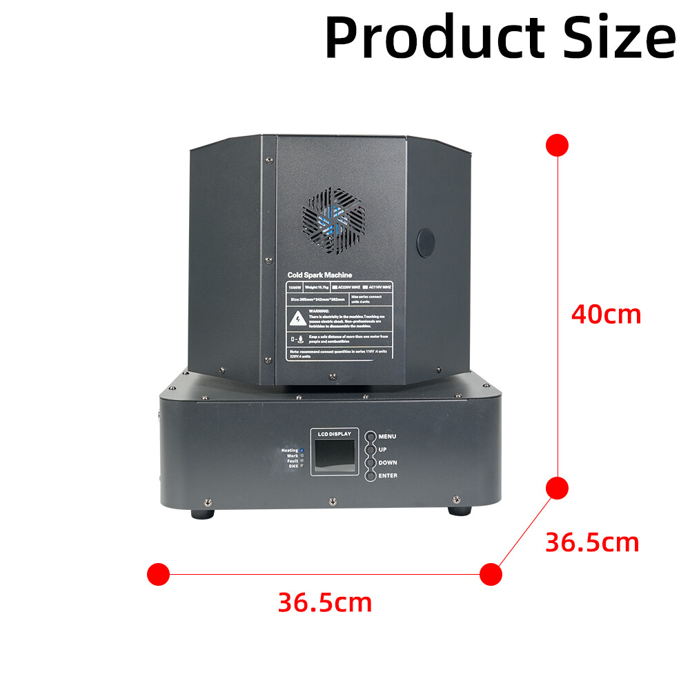 1500W Spin Double Head Cold Spark Machine DMX Sparkler Machine Firework Fountain