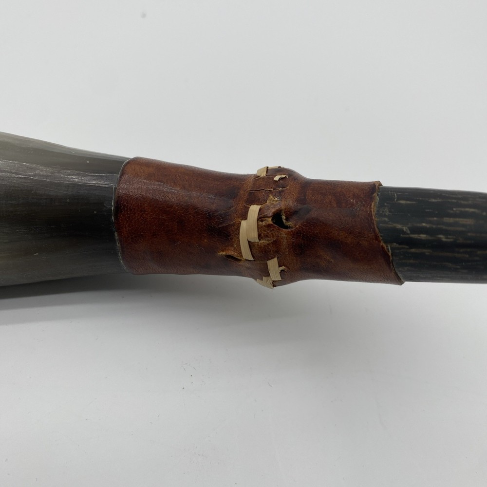Vintage Powder Horn Muzzleloader with Leather Straps Hand Crafted