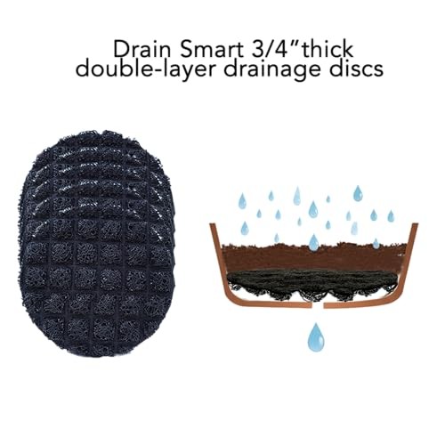 3D Mesh Planter Pot Drainage Insert Disc – Made in USA – Keeps 6" – 5 Pack