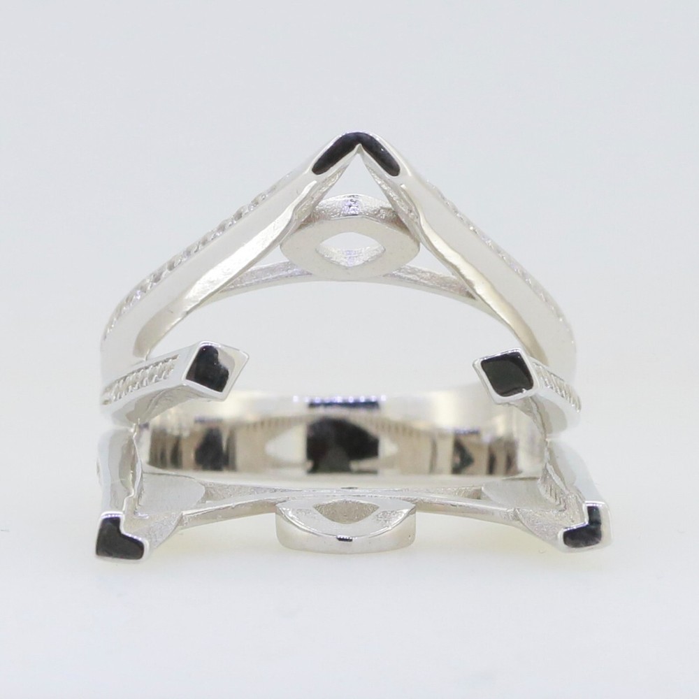 Sterling Silver Semi Mount Ring Setting Trillion TRI 20x20mm CU 5x5mm