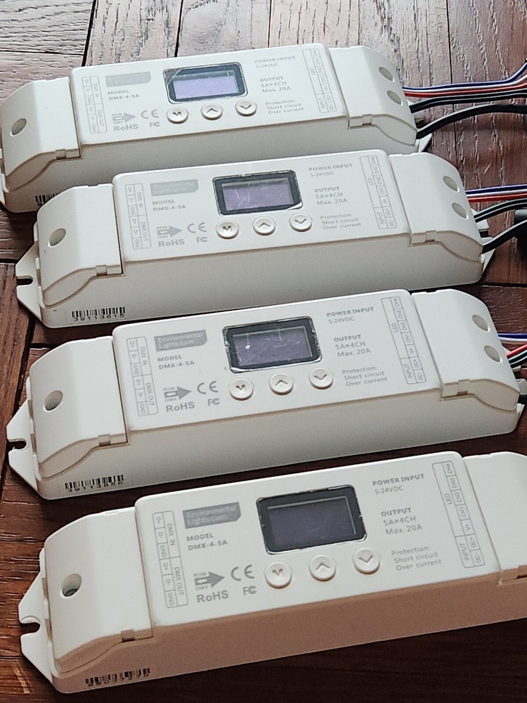 Environmental Lights DMX-5-4 LED DMX Decoder — 4 Ch x 5 A each — 5-24 VDC