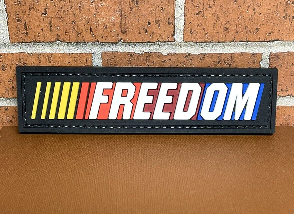 Tactical PVC Patch - Nascar Freedom Patch - Hook Loop Morale Racing Patch