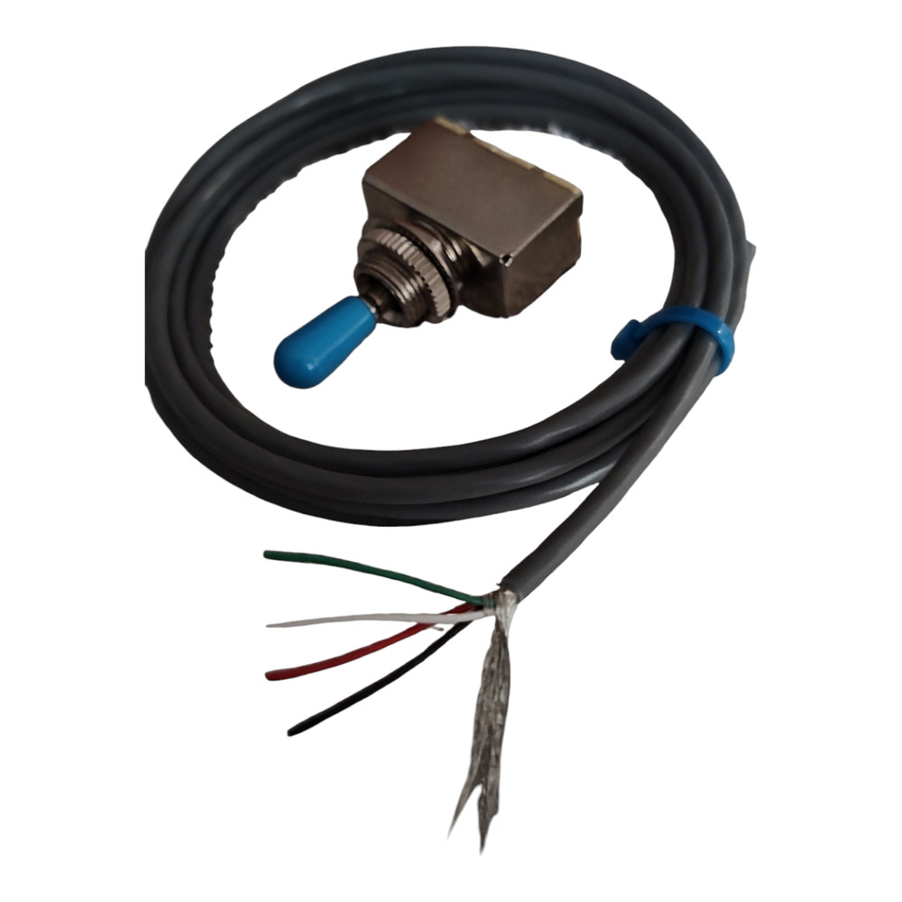 3-way Box Switch w/ 5 ft 4 Conductor Shielded Wire Chrome / Blue Tip