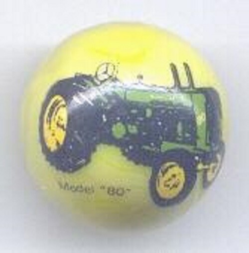 JohnDeere Model 80 1" Yellow Glass Logo Marble