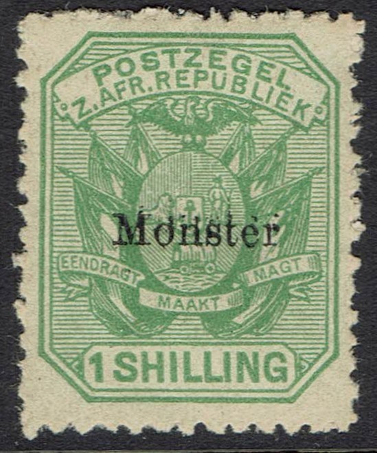 TRANSVAAL 1895 ARMS 1/- SPECIMEN WAGON WITH POLE