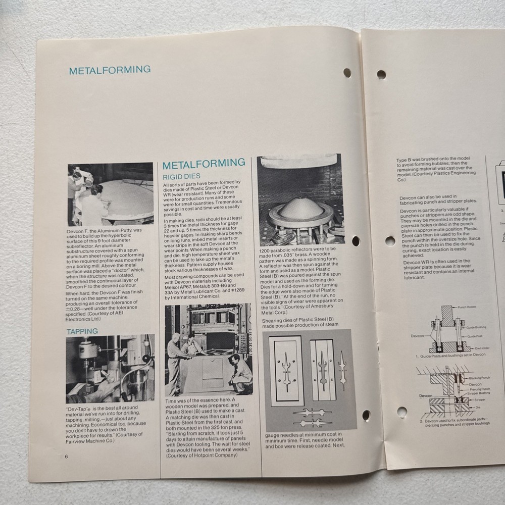 Devcon Corporation Danvers, Mass Tooling With Devcon Bulletin T-1 Catalog