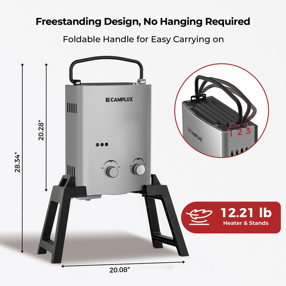Camplux Outdoor Porpane Water Heater Stand w/Carry Bag Camping Portable Shower