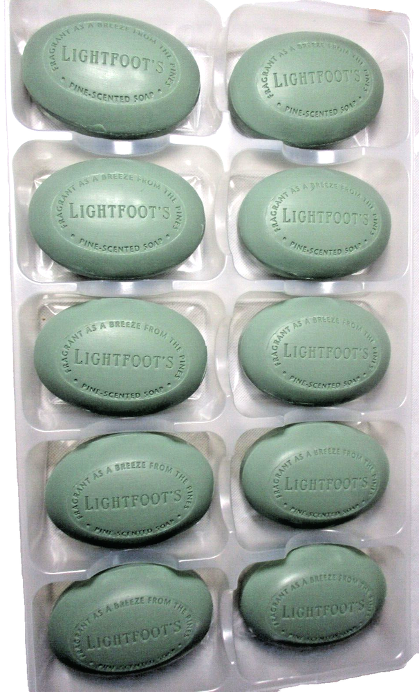 Lightfoots Fragrant Pine Bar Soap Hard Milled & Moisturizing 10-Pack 5.8 oz