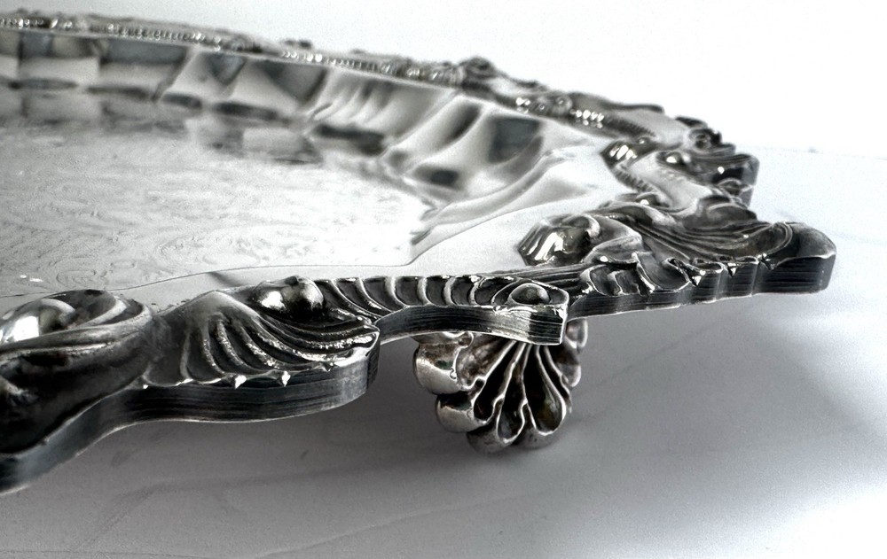 Vintage Wallace “Chippendale” silverplated serving platter (pattern X110)