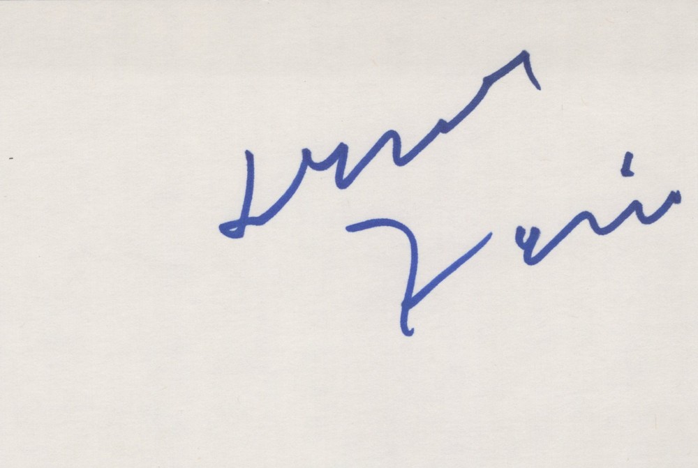 Dennis Farina signed 4x6 index card