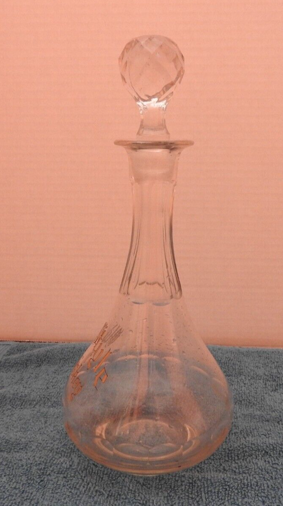 "Old Style Whiskey" Pre-prohibition Decanter Bottle Nice Gold Guilt Script
