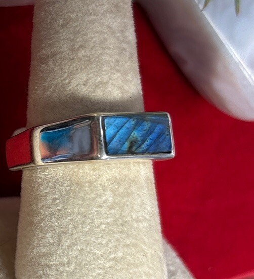 mens sterling silver ring Size 9 Labradorite