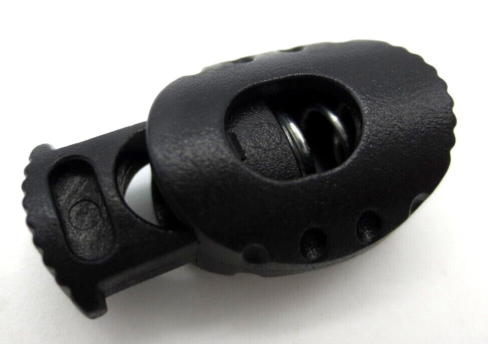 Spring Loaded Lock Ends Cord Stopper 1 Hole Fits Up To 1/4", 6.5mm Thick String