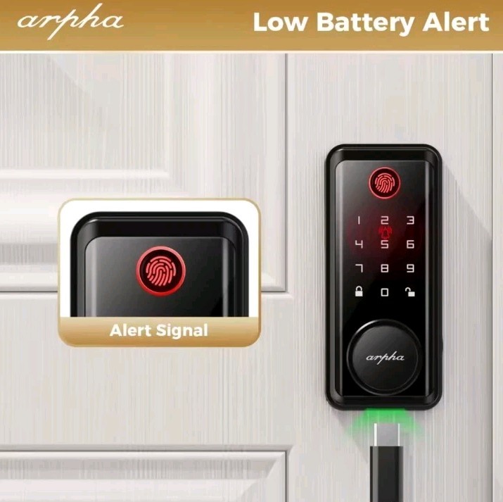 Arpha Smart Lock D601 Fingerprint Keyless Deadbolt Lock Multiple Entry Method