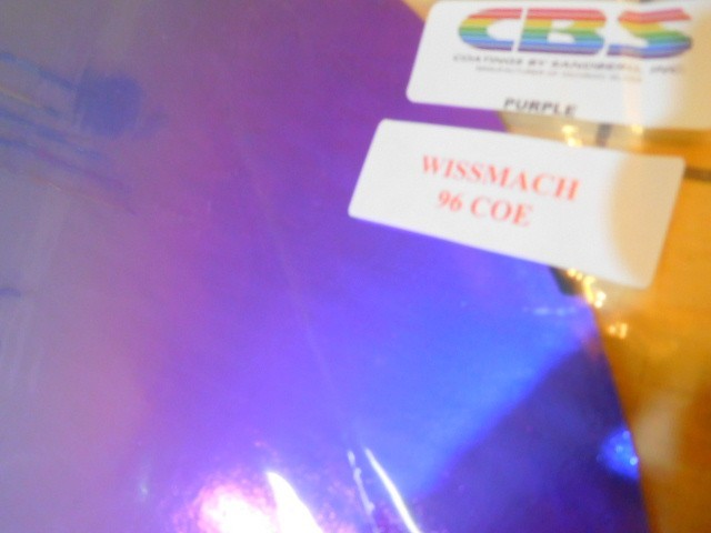 Dichroic Glass:CBS 96 COE Purple on Flat Thin Black - 3"Sq