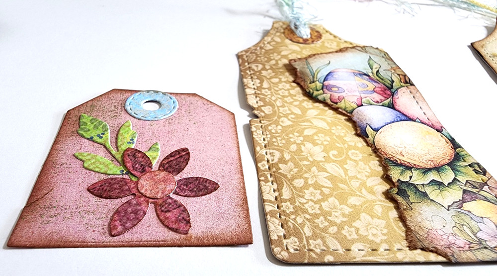 Easter Egg Tags w/ Hidden Pockets OOAK #44 3D Dimensional Handmade