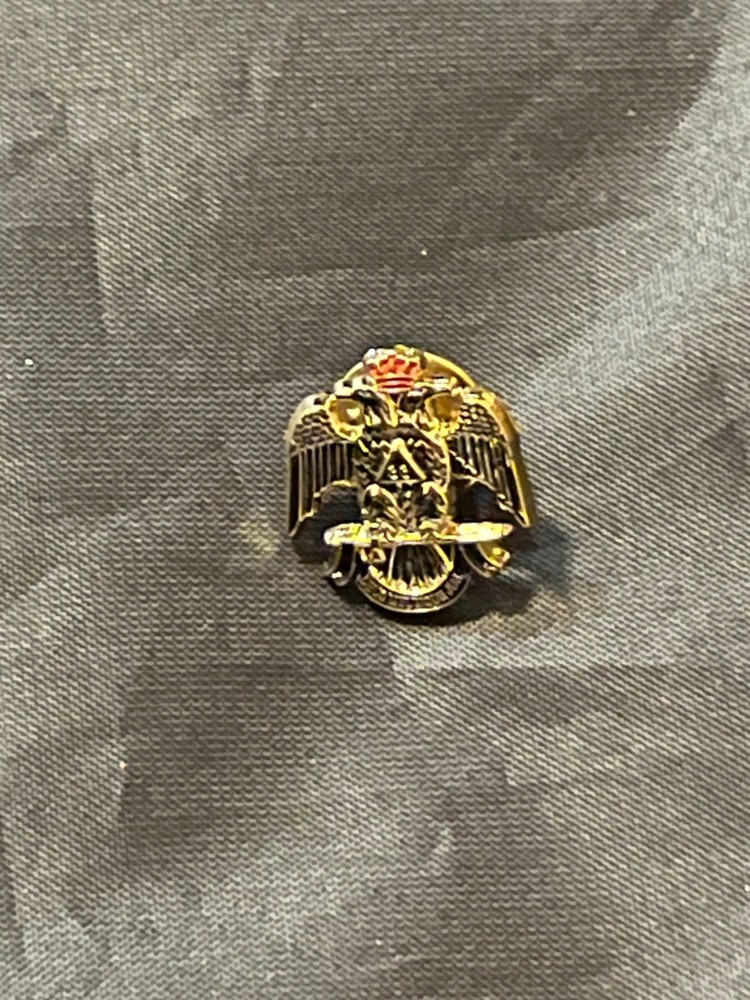 Scottish Rites 33rd Degree Double Eagle Masonic Lapel Tac Pin Fraternity NEW!