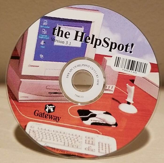 The Help Spot! Version 3.1 Gateway Driver Windows PC CD Disc Only