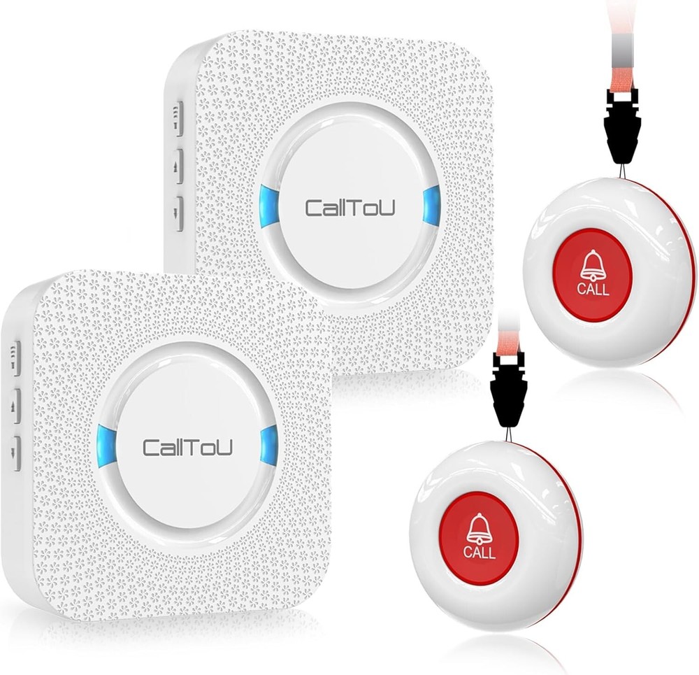 Personal Alert System with 2 Call Buttons & Adjustable Volume - Ideal for Home