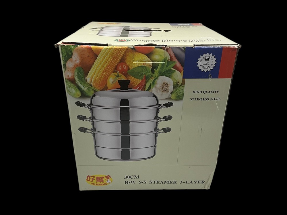 Helperware Stainless Steel Steamer 3 Layer New in Box Kitchenware Cookware