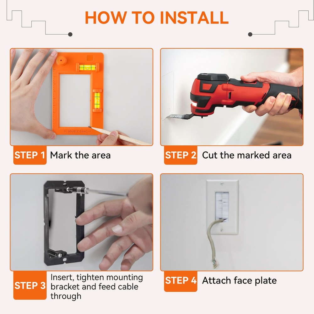 Low Voltage Mounting Bracket Template, Horizontal or Vertical Mounting Templa...