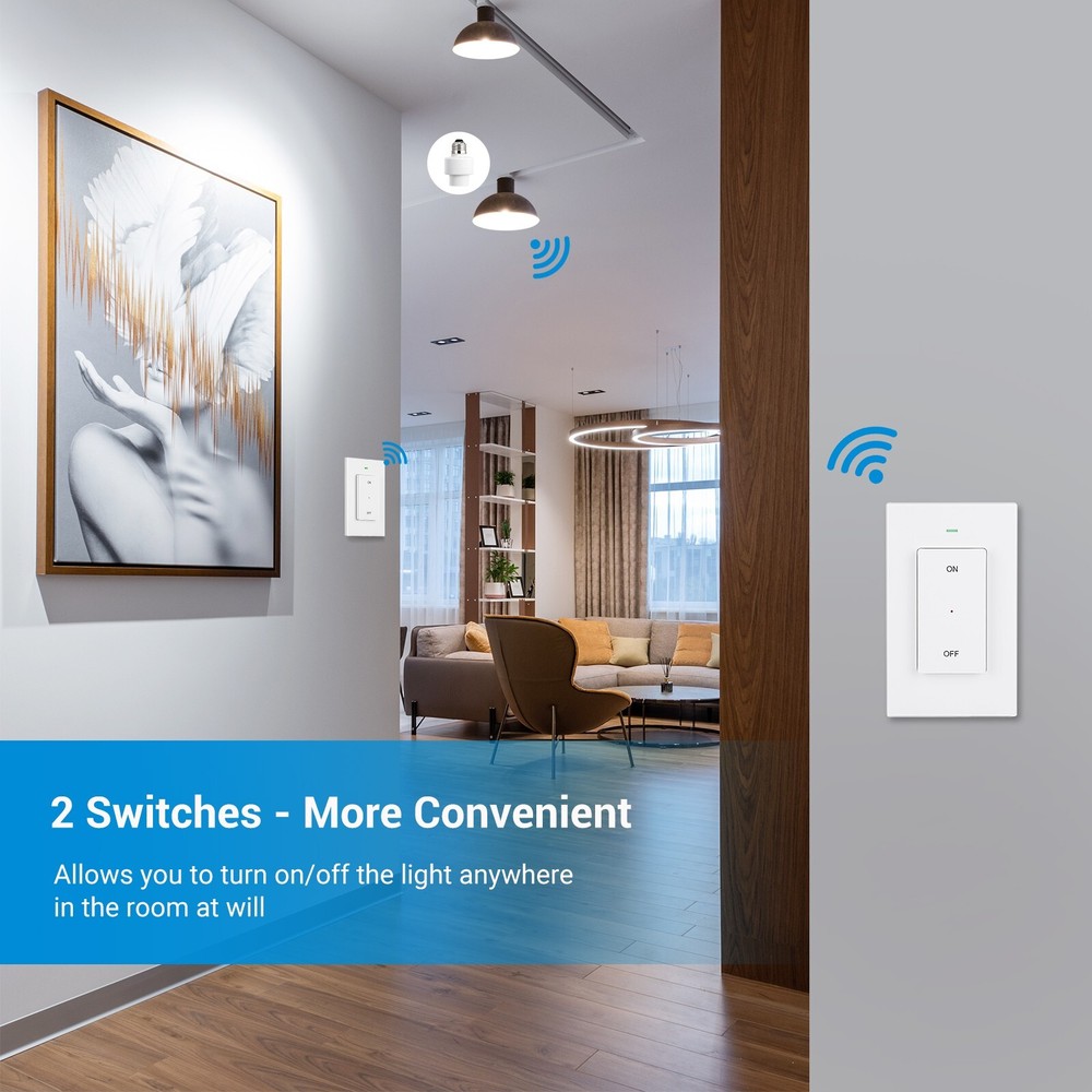 DEWENWILS Remote Control Light Socket, Mounted Wireless Light Switch 100FT Range