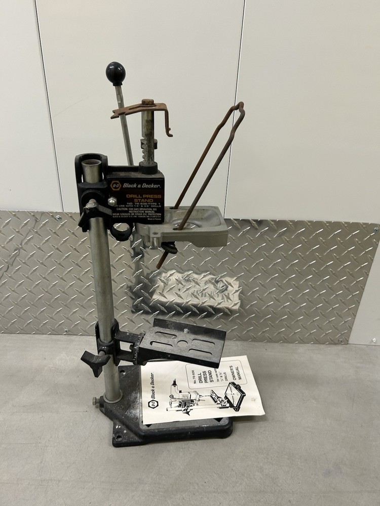 Vintage Black & Decker Drill Press Stand Power Tools w/ Manual