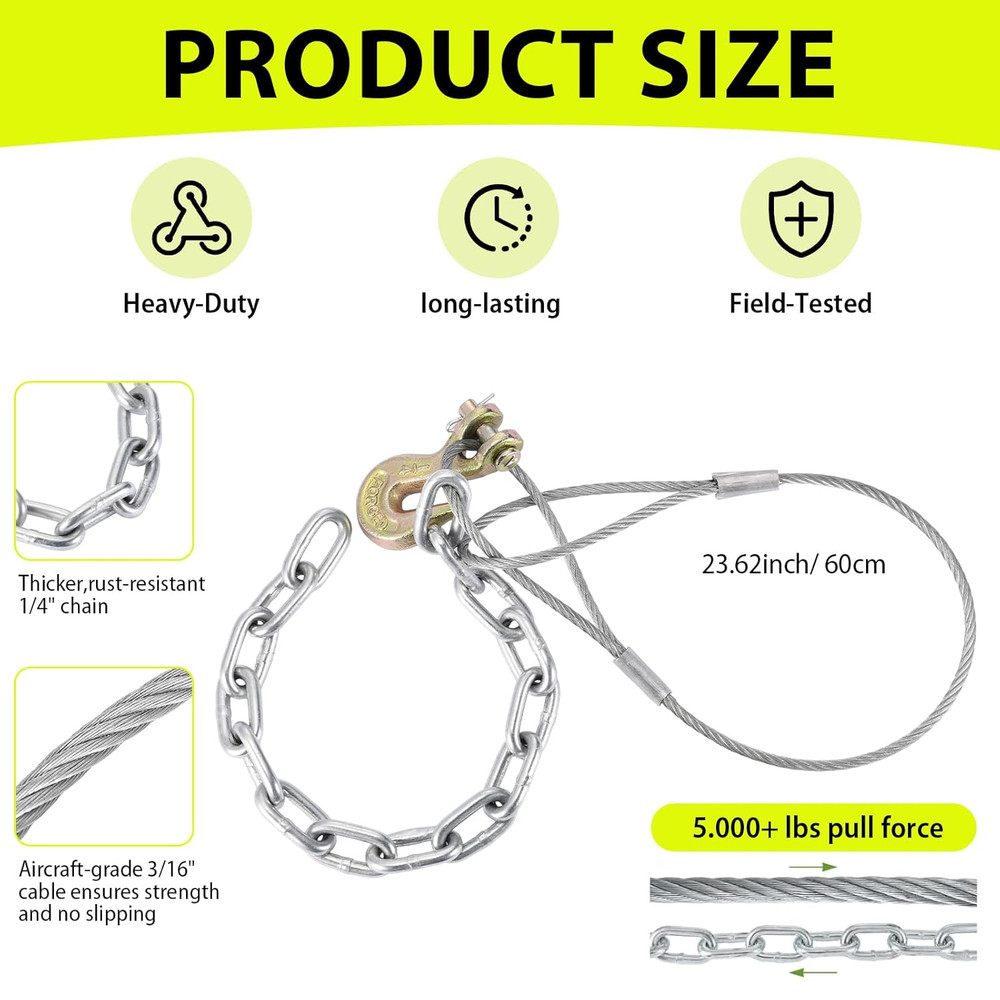 Fence Post Remover Tool – Heavy-Duty Galvanized Cable & Chain to Pull 4X4 Posts