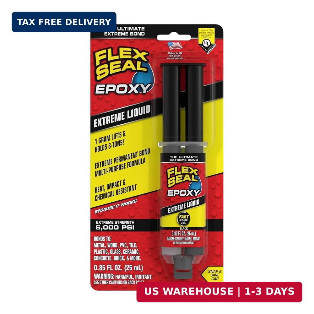 Flex Seal Epoxy, Extreme Liquid, Multi-Purpose, Durable, Permanent, Watertight,